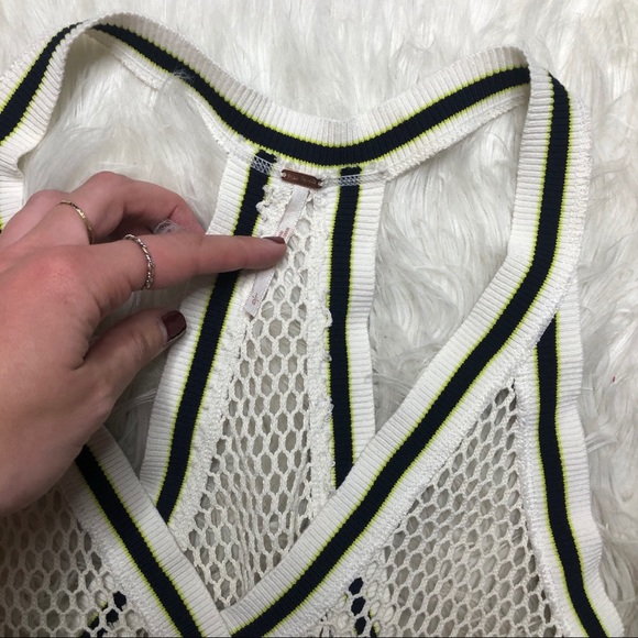 Free people varsity v neck net tank top large - Picture 2 of 3